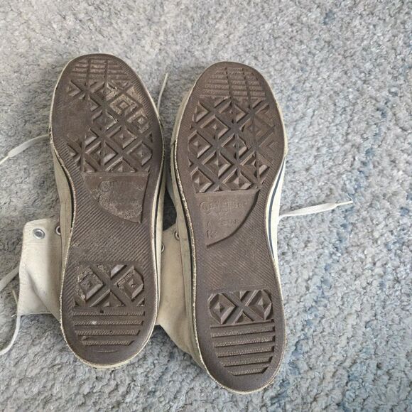 Vintage White Converse Shoes Mens 13 All Star High Tops Made In USA - Picture 9 of 15